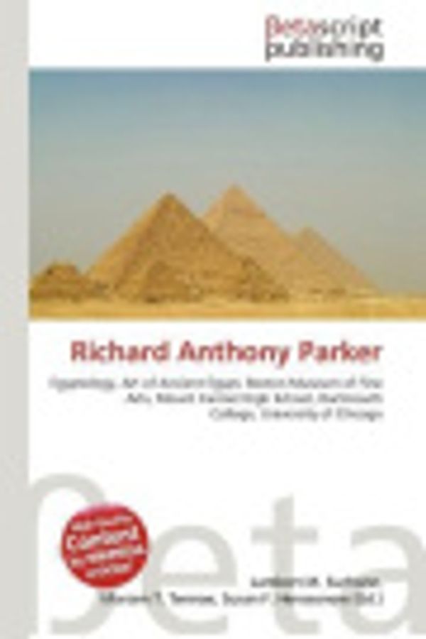 Cover Art for 9786132202598, Richard Anthony Parker by Lambert M. Surhone