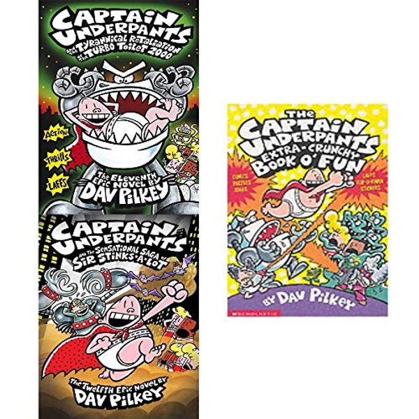Cover Art for 9789123720750, Dav pilkey captain underpants collection 3 books pack set (sensational saga of sir stinks-a-lot,tyrannical retaliation of the turbo toilet 2000 and extra-crunchy book o'fun!) by Dav Pilkey
