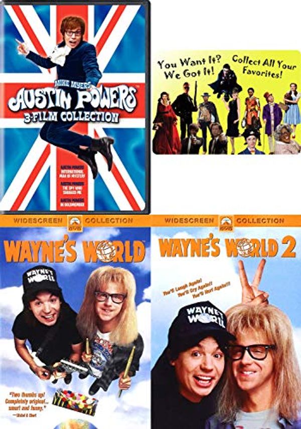Cover Art for B07VYRHP9C, Austin Powers 1-3 and Wayne's World 1-2: Mike Myers 5 Movies DVD Collection with Bonus Art Card by 