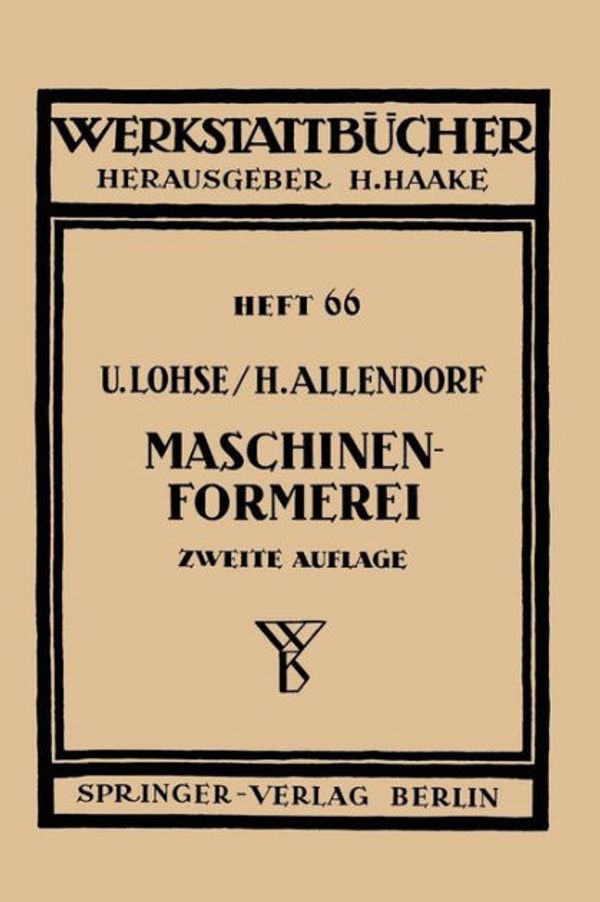 Cover Art for 9783540015154, Maschinenformerei by H. Allendorf