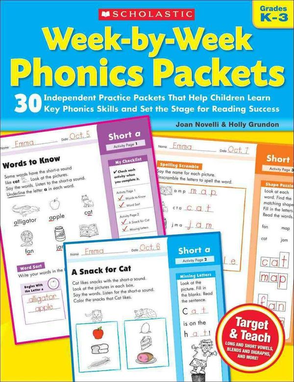 Cover Art for 9780545223041, Week-By-Week Phonics Packets by Joan Novelli