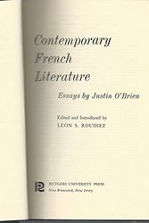 Cover Art for 9780813506616, Contemporary French Literature by Justin O'Brien
