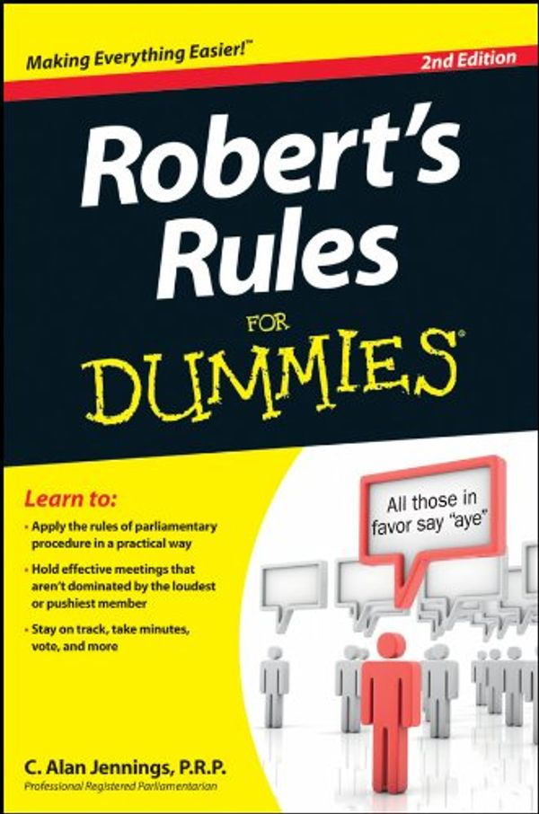 Cover Art for 9781118294109, Robert's Rules For Dummies by C. Alan Jennings