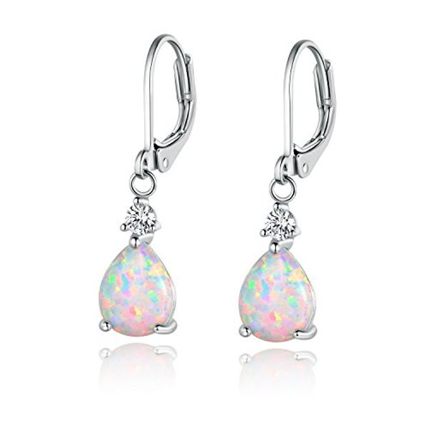 Cover Art for 0785421049424, GEMSME White Gold Plated Teardrop Opal Dangle Earrings For Women(platinum-plated) by 