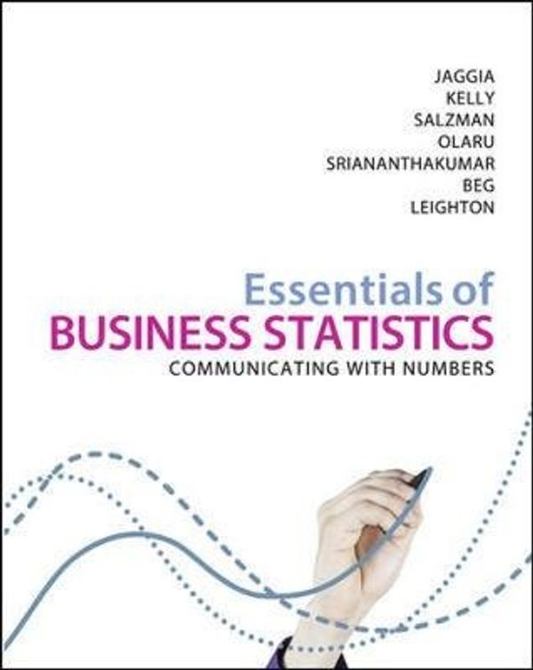 Cover Art for 9781743769324, Essentials of Business Statistics ANZ by Jaggia Et Al.