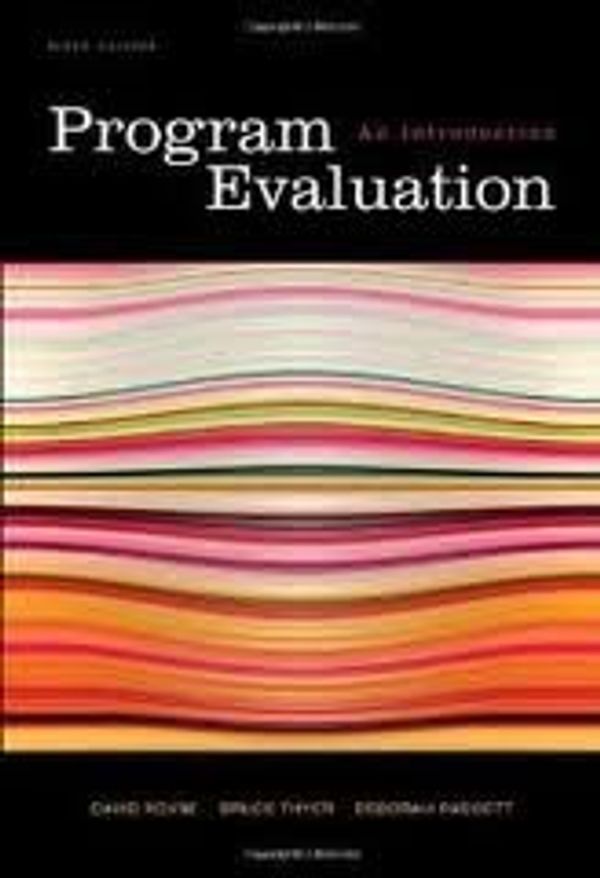 Cover Art for 0858100000501, Program Evaluation: An Introduction 5th (fifth) edition by David Royse