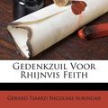 Cover Art for 9781246301816, Gedenkzuil Voor Rhijnvis Feith by Gerard Tjaard Nicolaas Suringar (creator)