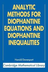 Cover Art for 9780521605830, Analytic Methods for Diophantine Equations and Diophantine Inequalities by H. Davenport