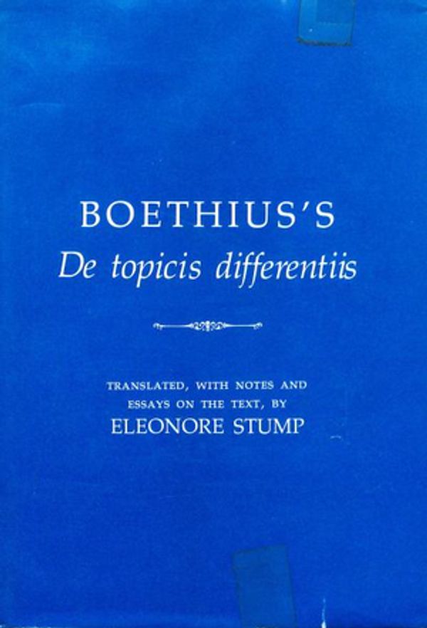 Cover Art for 9780801410673, Boethius's "De Topicus Differentiis" by Anicius Manlius Severinus Boethius