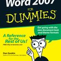 Cover Art for 9781118043875, Word 2007 For Dummies by Dan Gookin