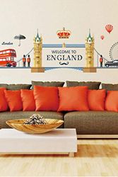 Cover Art for 9353498626209, Wall Stickers European English Style City Architecture Big Ben Wall Sticker I Love London Hot Air Balloon Bus Living Room Mural Detachable Decoration 60X90Cm by Unknown