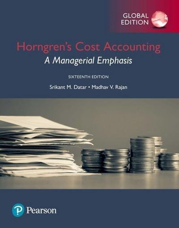 Cover Art for 9781292211619, Horngren's Cost Accounting: A Managerial Emphasis, Global Edition by Srikant Datar, Madhav Rajan