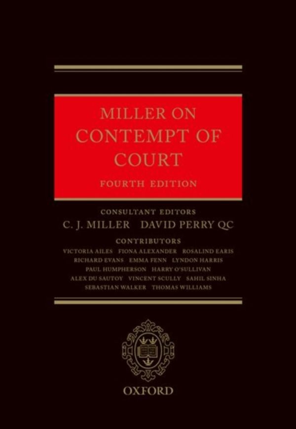 Cover Art for 9780198793465, Miller on Contempt of Court by 