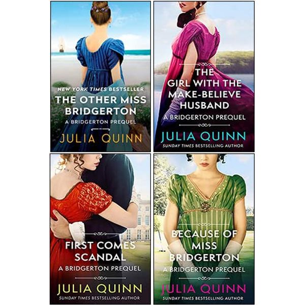 Cover Art for 9789124195700, Julia Quinn Collection 4 Books Set(First Comes Scandal, Because of Miss Bridgerton, The Girl with the Make-Believe Husband, The Other Miss Bridgerton) by Julia Quinn