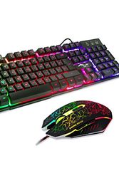 Cover Art for 0600231333559, BAKTH Multiple Color Rainbow LED Backlit Mechanical Feeling USB Wired Gaming Keyboard and Mouse Combo for Working or Game by Unknown