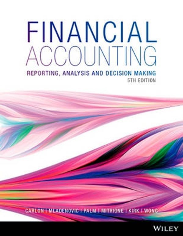 Cover Art for 9780730322054, Financial Accounting, 5th Edition, WileyPLUS Stand-Alone Card (eText) by Shirley Carlon, Mladenovic-McAlpine, Rosina, Chrisann Palm, Lorena Mitrione, Ngaire Kirk, Lily Wong