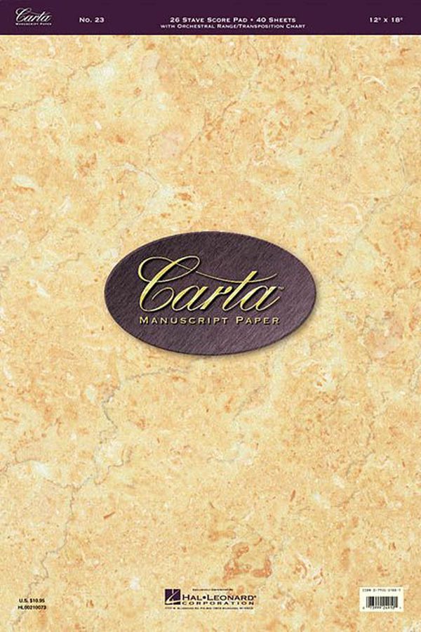 Cover Art for 9780793557882, No. 23: Carta Score Paper by Hal Leonard Publishing Corporation