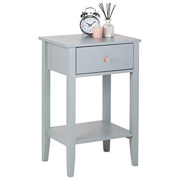 Cover Art for 5051990767096, Hartleys Grey & Rose Gold Knob 1 Drawer Bedside Table by Unknown