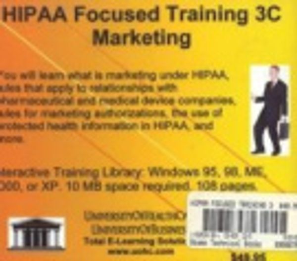 Cover Art for 9781932634389, HIPAA Focused Training: Marketing No. 3C by Daniel Farb M.D.