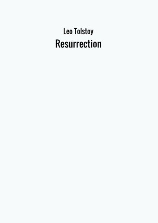 Cover Art for 9788826472263, Resurrection by Leo Tolstoy