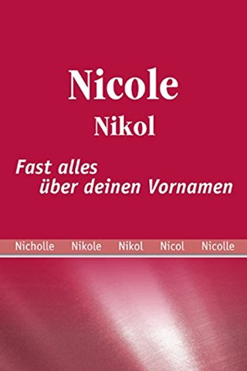 Cover Art for 9783941499188, Nicole by Emily Frittsch