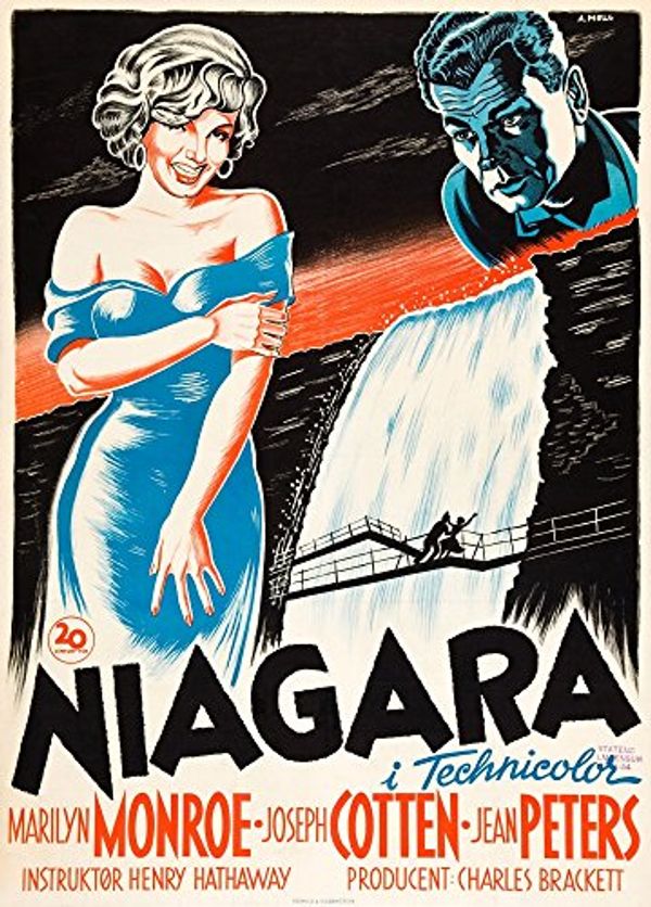 Cover Art for B01I61AUWM, Niagara L-R: Marilyn Monroe Joseph Cotten On Danish Poster Art 1953 Tm and Copyright �Everett Collection Movie Poster Masterprint (11 x 17) by 