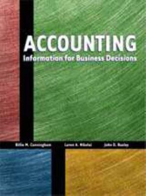 Cover Art for 9780030224294, Accounting Infomation for Business Decisions: Information for Business Decisions by Billie Cunningham