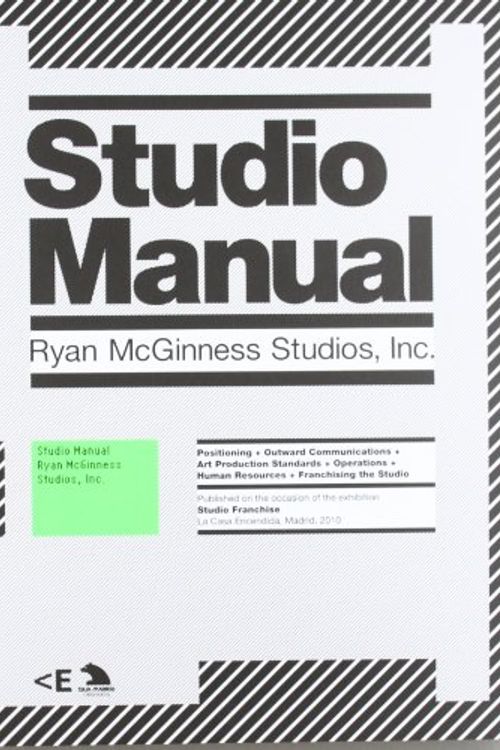 Cover Art for 9788496917620, Studio Manual by Ryan Mcginness Studi