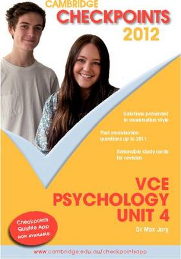 Cover Art for 9781107643024, Cambridge Checkpoints VCE Psychology Unit 4 2012 (Paperback) by Max Jory