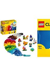 Cover Art for B0B1BLMV6V, LEGO 11013 Classic Creative Transparent Bricks Building Set, Toys for Kids 4+ Years Old & 11025 Classic Blue Baseplate Building Base, Square 32x32 Build and Display Board by Unknown