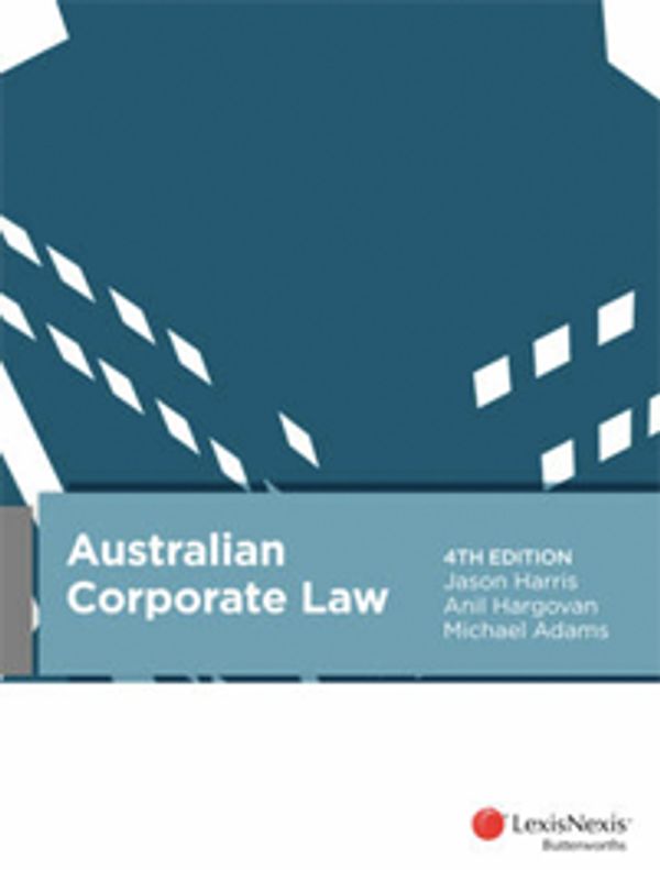 Cover Art for 9780409333510, Australian Corporate Law by Anil Hargovan