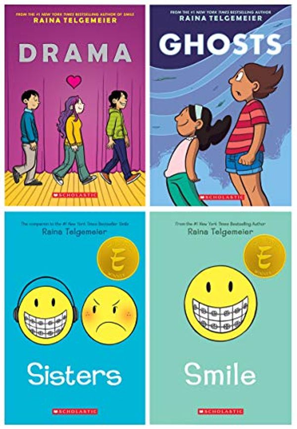 Cover Art for 9789526536910, Raina Telgemeier 4 Books Collection Set (Sisters, Drama, Smile, Ghosts) (Childrens Books, Age 10 to 14) by Raina Telgemeier