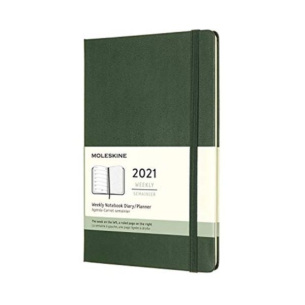 Cover Art for 8053853606822, Moleskine Weekly Planner 2021, 12-Month Weekly Diary, Weekly Planner and Notebook, Hard Cover, Large Size 13 x 21 cm, Colour Myrtle Green, 144 Pages by Moleskine