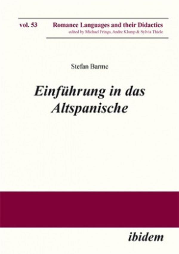 Cover Art for 9783838208039, Einf?hrung in Das Altspanische by Stefan Barme