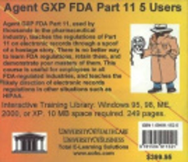 Cover Art for 9781594911521, Agent Gcp FDA Part 11, 5 Users by Daniel Farb