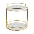 Cover Art for 9789985626214, 2 Layer Marble Makeup Tray, Desktop Dessert Cupcake Stand and Jewelry Tree Stand with with Polished Gold Metal Handles for Bathroom Vanity/Desser/Countertop/Kitchen-Grey by Unknown