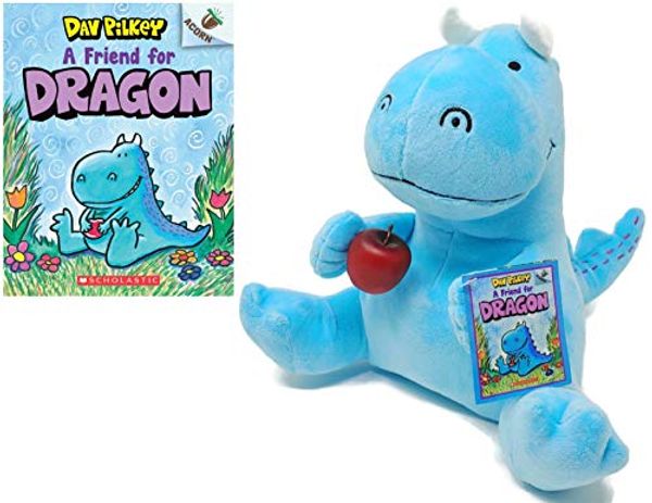 Cover Art for B07WDXXML8, A Friend for Dragon by Dav Pilkey Easy Reader Childrens Book , Blue Dragon Plush Doll with Friend Gift Set by 