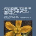 Cover Art for 9781150767005, Subject-Index to the Books in the Library of the Law Society (Paperback) by Law Society of Library