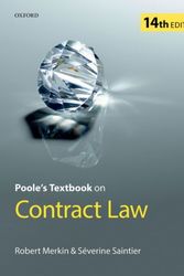 Cover Art for 9780198816980, Poole's Textbook on Contract Law by Robert Merkin