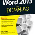 Cover Art for 9781118491232, Word 2013 For Dummies by Dan Gookin