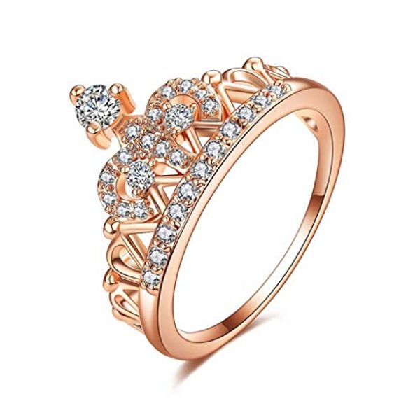 Cover Art for 0082607580390, Kintaz Women's Engagement Wedding Luxury Noble Crown Plated Copper Diamonds Ring Jewelry (7, Rose Gold) by 