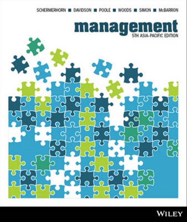 Cover Art for 9781118362525, Management 5th Asia-Pacific Edition by Schermerhorn