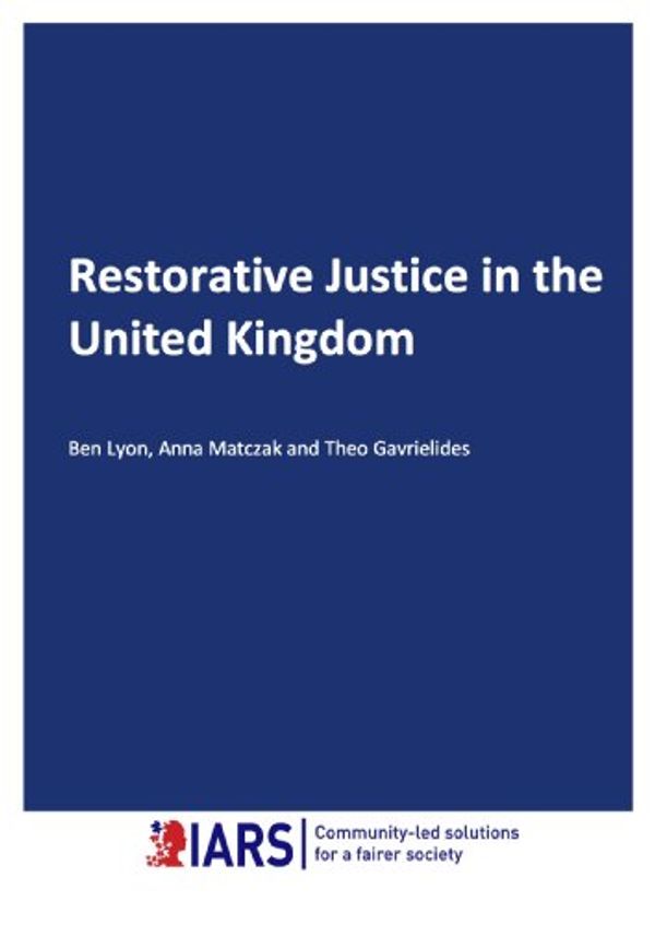 Cover Art for B009266LN8, Restorative Justice in the United Kingdom by Theo Gavrielides, Anna Matczak, Ben Lyon