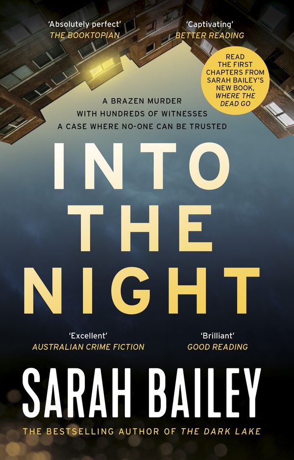 Cover Art for 9781760529963, Into the Night by Sarah Bailey