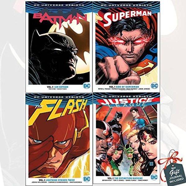 Cover Art for 9789123567577, DC Universe Rebirth Collection 4 Books Bundle with Gift Journal (Batman TP Vol 1 I Am Gotham, SupermanTP Vol 1: Son of Superman, Flash TP Vol 1, Justice League TP Vol 1 The Extinction Machine) by Tom King