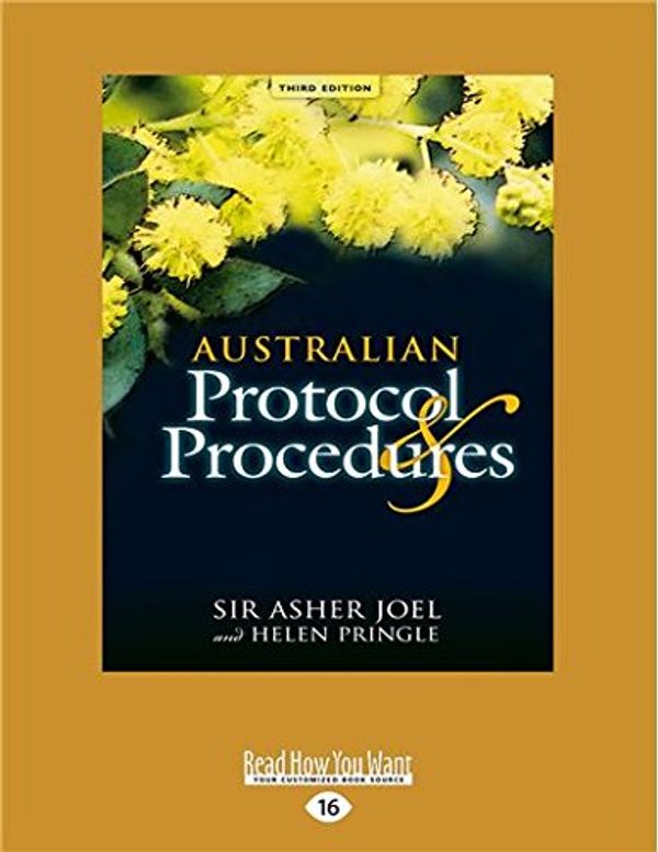 Cover Art for 9781741362916, Australian Protocol and Procedures by Sir Asher Joel and Helen Pringle