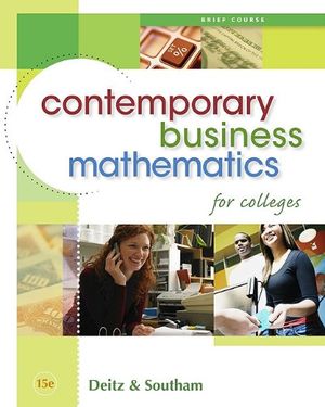 Cover Art for 9780324595482, Contemporary Business Mathematics for Colleges, Brief Edition (Book Only) by James E. Deitz, James L. Southam