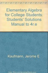 Cover Art for 9780534928520, Elementary Algebra for College Students: Students' Solutions Manual to 4r.e by Jerome E. Kaufmann
