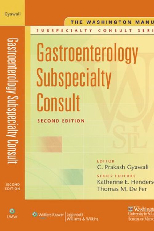 Cover Art for 9780781791502, The Washington Manual Gastroenterology Subspecialty Consult by Department of Medicine  School of Medicine Washington University