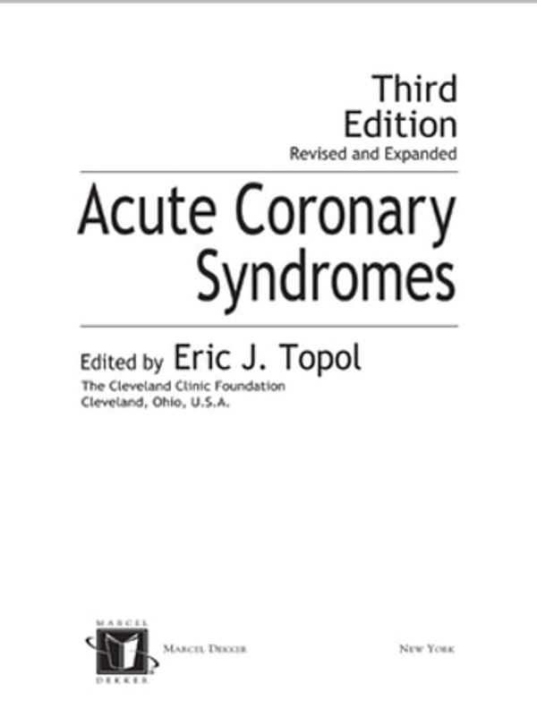 Cover Art for 9781135521936, Acute Coronary Syndromes by Eric Topol